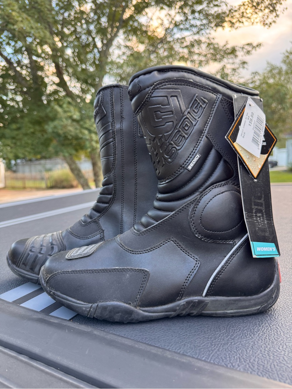 NWT Sedici Women's Black Motorcycle Boots